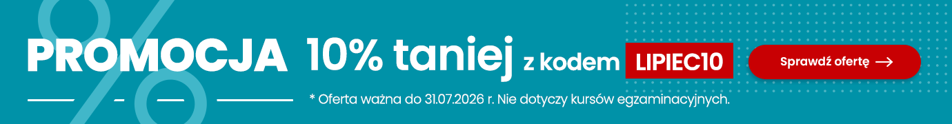 Odbierz 10% rabatu na szkolenia, kursy i konferencje ››
